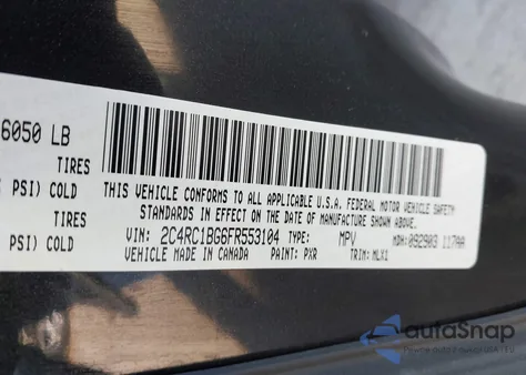 2015 Chrysler Town & Country Touring из США, поврежденный, VIN 2C4RC1BG6FR553104